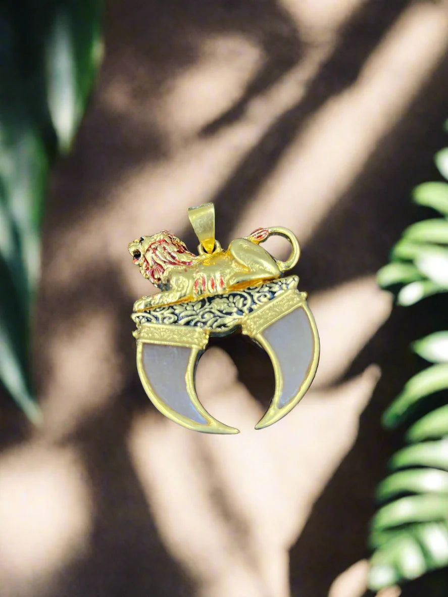 LION DUAL NAIL RAJWADI PENDANT FOR MEN